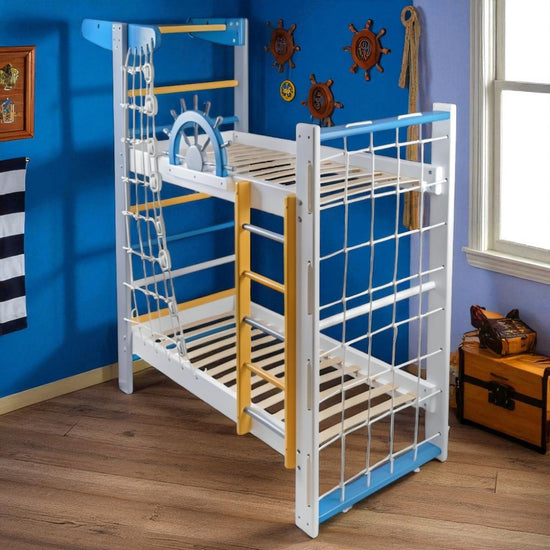 Двухъярусная кровать для одного с шведской стенкой "Dreamer" 80x190 см дерево