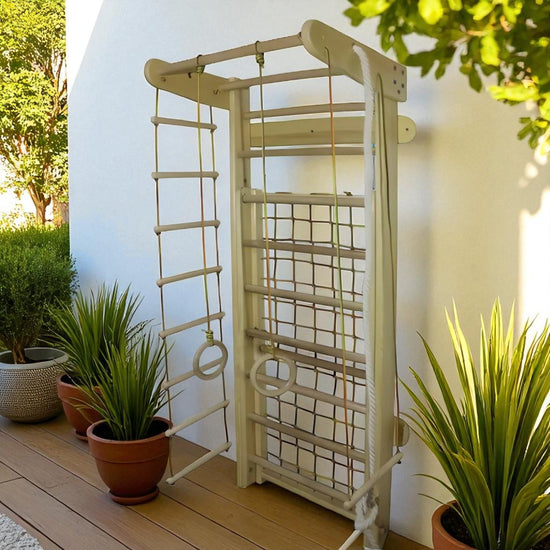 Multifunctional sports complex and swedish wall bars for family using "Artemis-240"