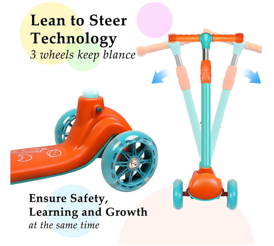 Foldable scooter "Smart" with glowing wheels for children aged 2 and up