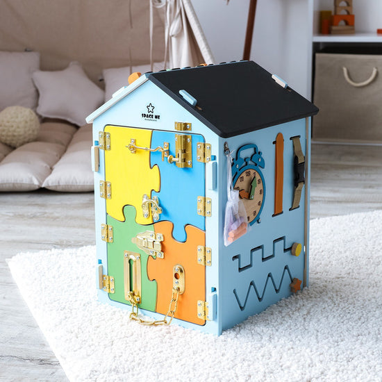Bluemarin 45x32x32 busy house for developing motor skills Montessori