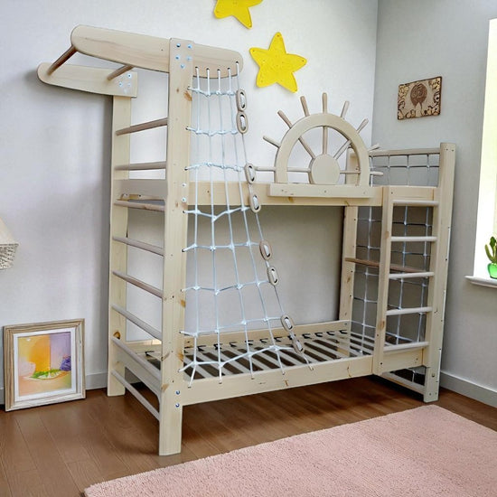 Двухъярусная кровать для одного с шведской стенкой "Dreamer" 80x190 см дерево