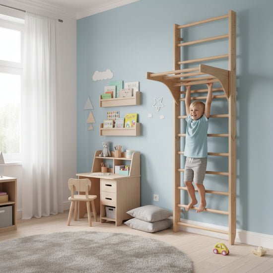 Family Swedish wall with a removable adaptive pull-up bar "Combi - 240"