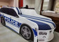 Car bed for kids Police with mattress 80x180 cm