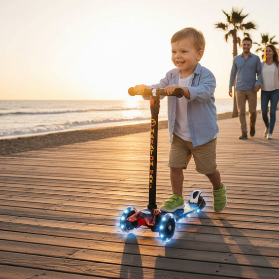 Scooter with glowing wheels for kids aged 3 and up Maxi (blue)