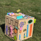Busy cube toy for developing motor skills Montessori "Cube" 25х25х25 cm
