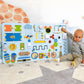 "Baby blue" 100х60 busy board for developing motor skills Montessori