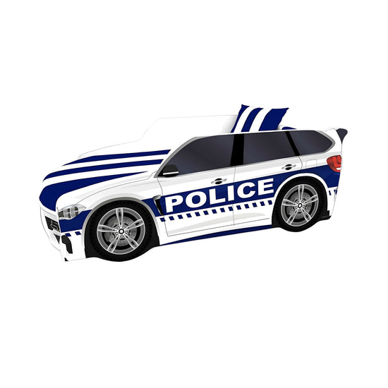 Car bed for kids Police with mattress 80x180 cm