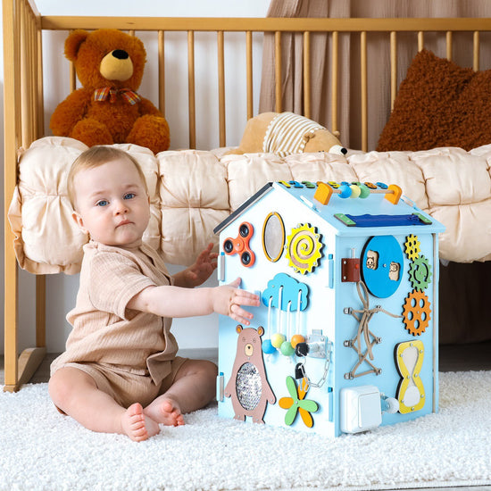 "Bluemarin 45x32x32 busy house for developing motor skills Montessori