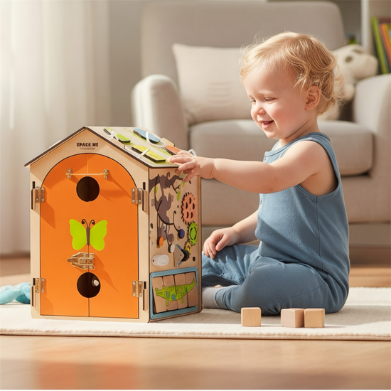 Safari 45x35x35 busy house for developing motor skills Montessori