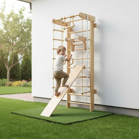 Family Swedish wall with a removable adaptive pull-up bar "Atlantis-240"