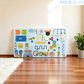 Baby blue 100x60 busy board για ανάπτυξη κινητικών δεξιοτήτων Montessori