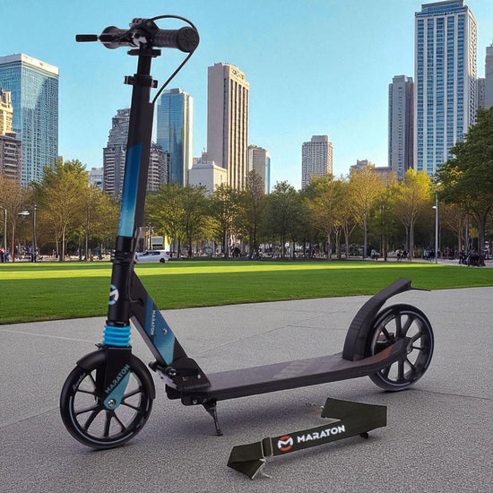 Scooter for kids and teenagers premium Delta blue from 7y.o. black