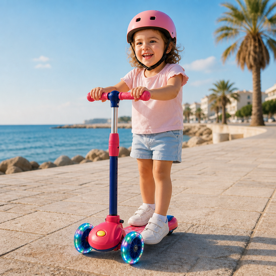 Scooter for kids SMART pink LED wheels from 2 y.o.