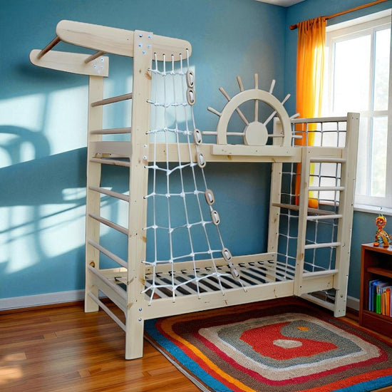 Двухъярусная кровать-спортивный уголок "Pirate Wood" 80x190 см