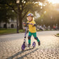 Kick scooter "Rider" with hand brake and glowing wheels for kids aged 4 and up