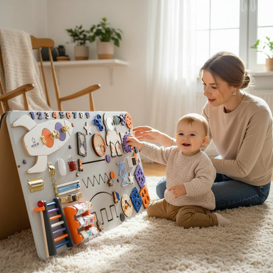 Cosmos 100х50 busy board for developing motor skills Montessori