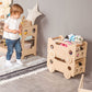 Box on wheels for storing children&