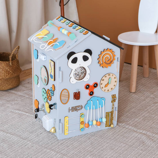 "Panda" 55x35x35 busy house for developing motor skills Montessori