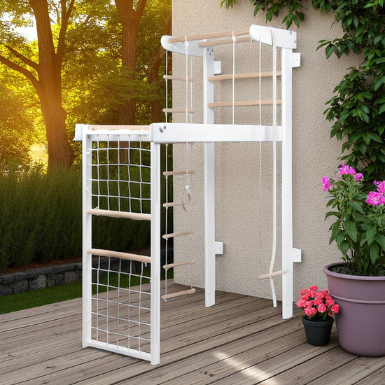 Уличный детский игровой комплекс стенка -трансформер "Нептун-240" белый